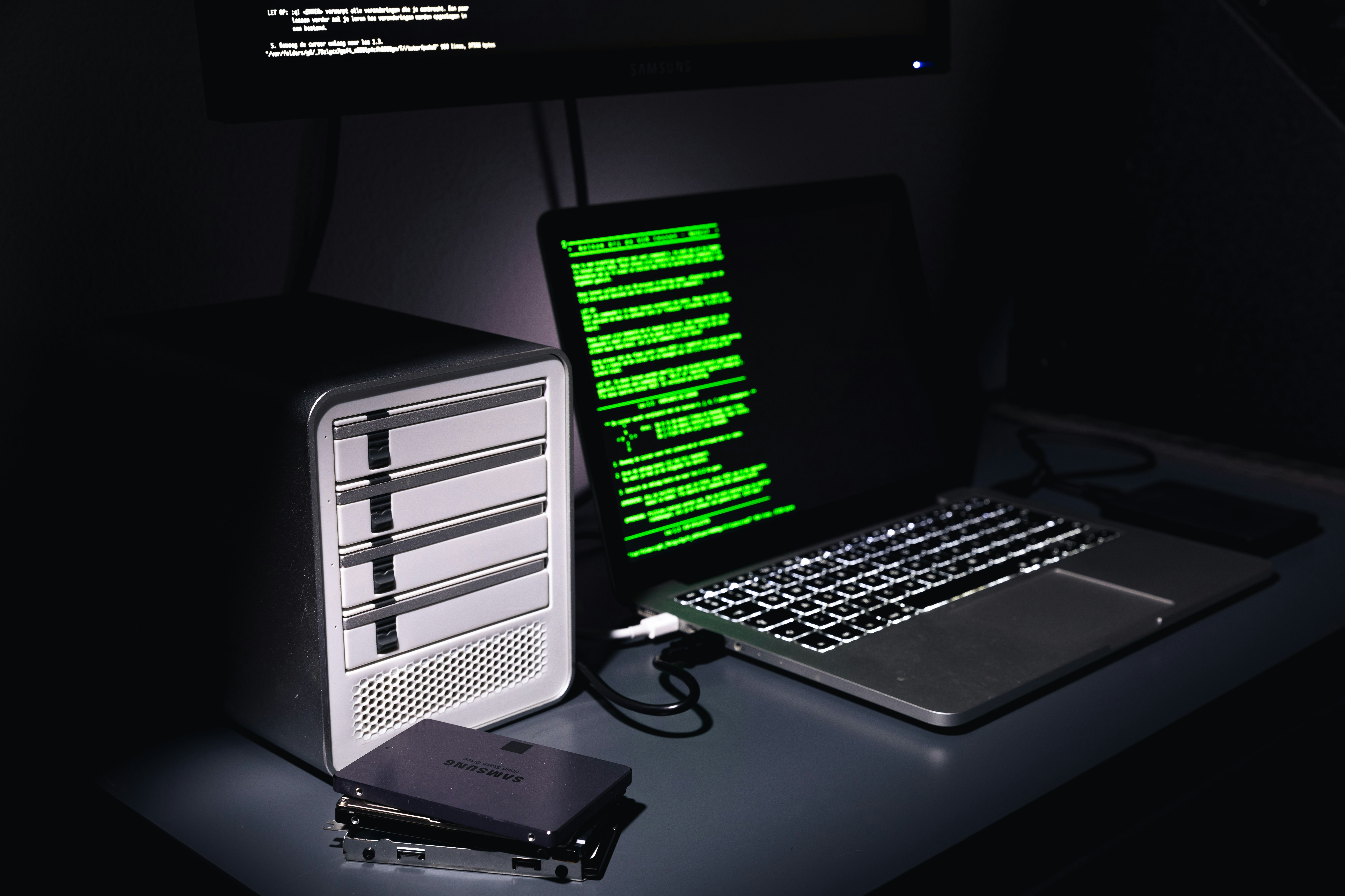 a laptop and a computer